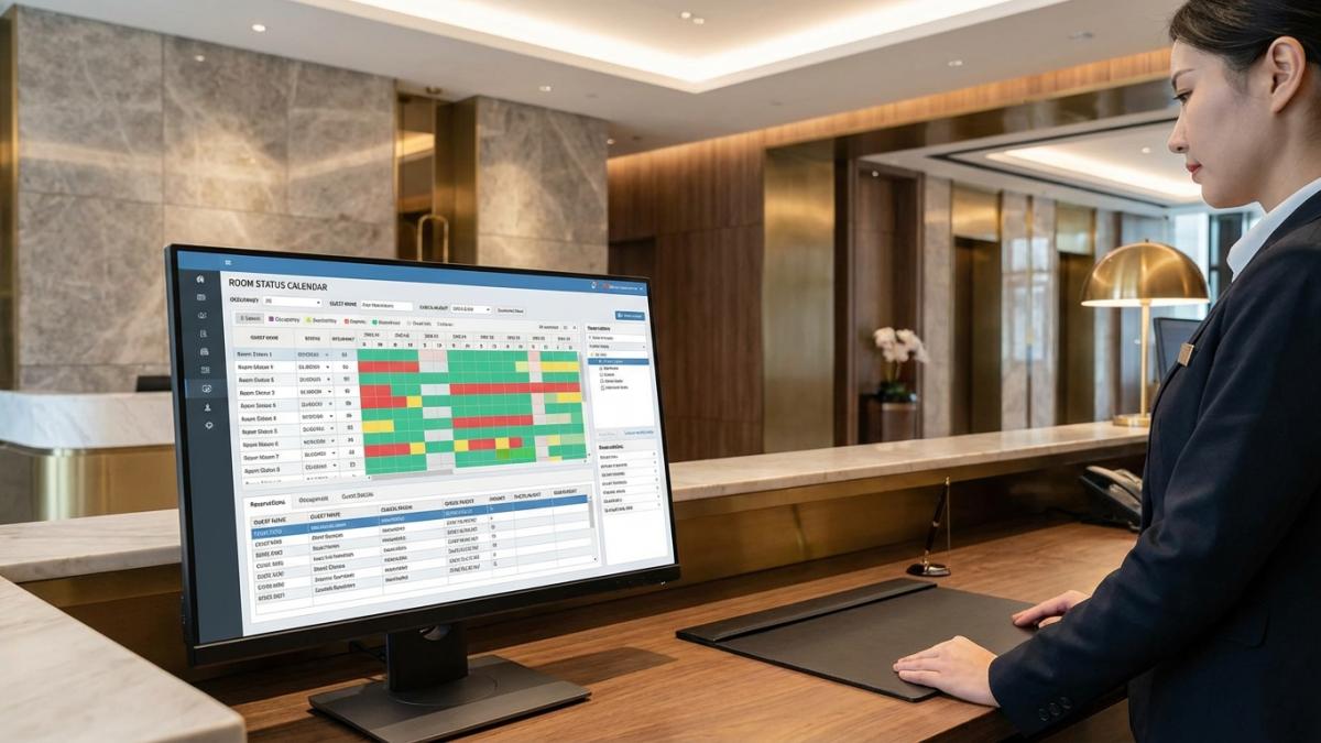 云乐住房态管理PMS房态日历示意