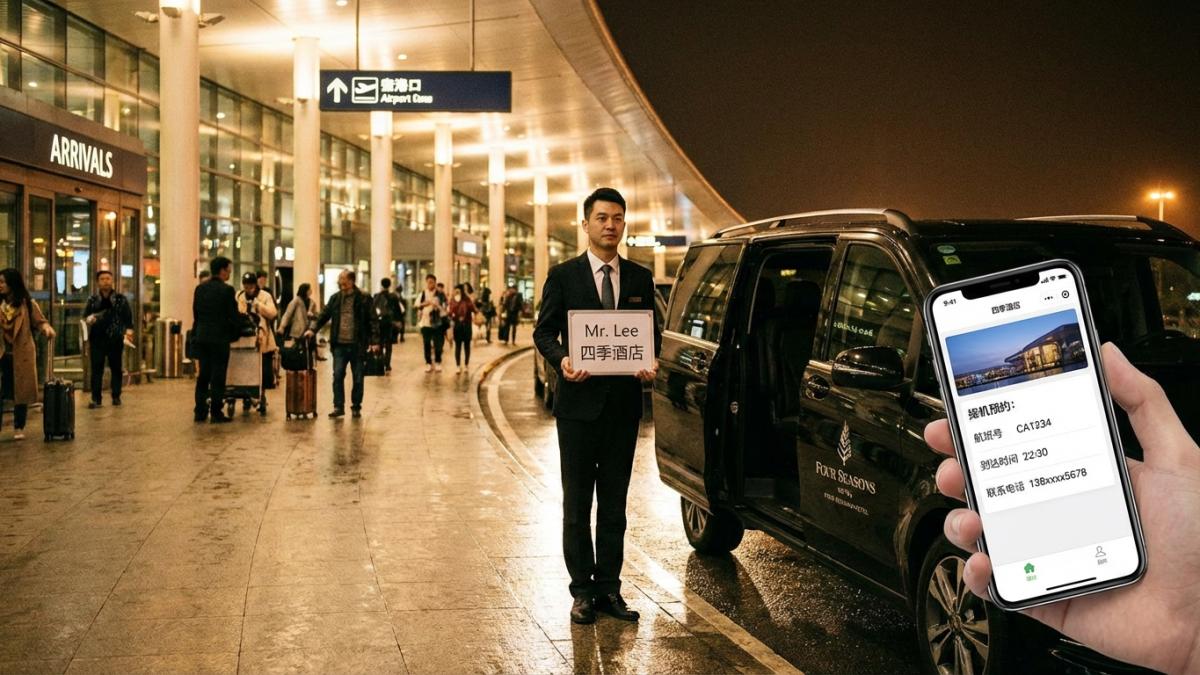 酒店预定小程序接机预约与航班信息填写场景