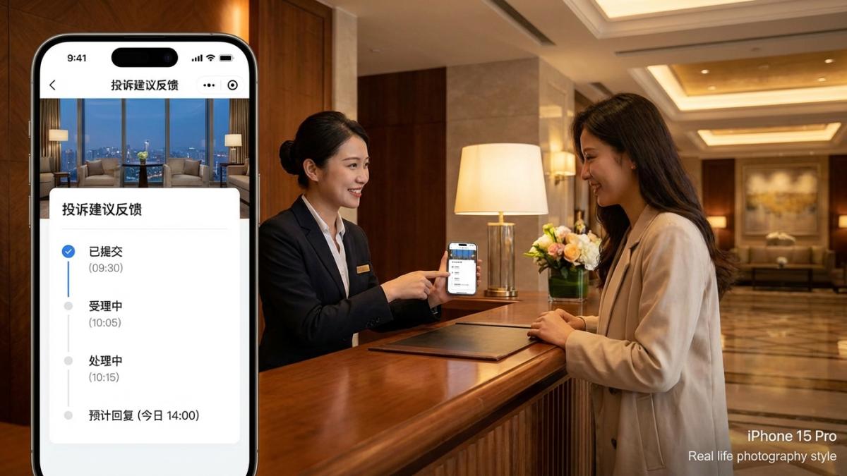 酒店预定系统投诉建议反馈页面与处理进度