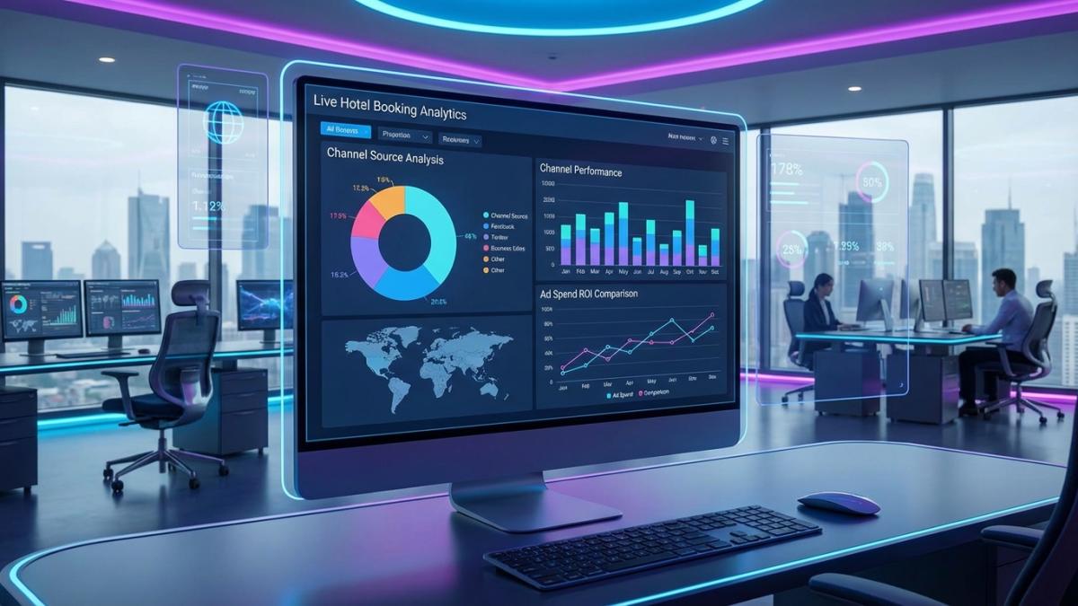 酒店预定系统渠道来源分析与数据统计仪表盘