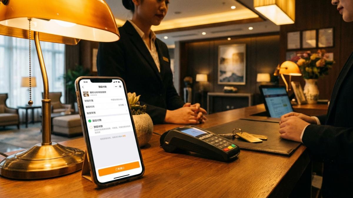 酒店预定小程序下单页到店付款选项