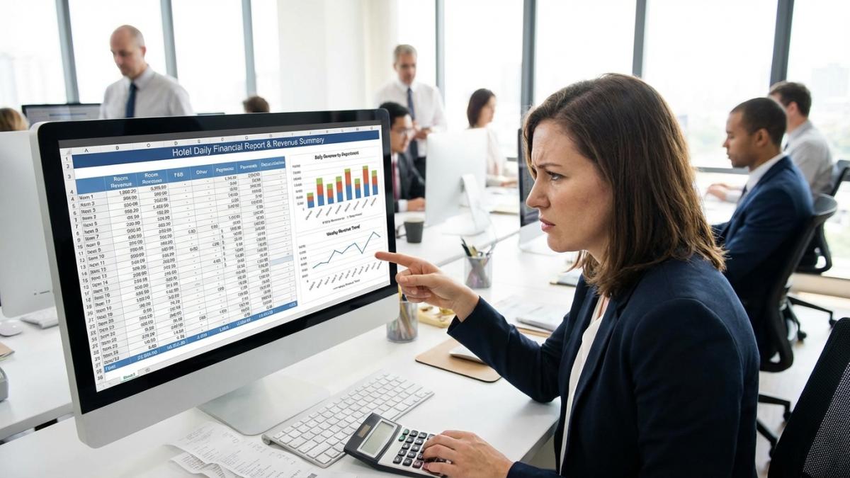 酒店日结报表与收入汇总图表