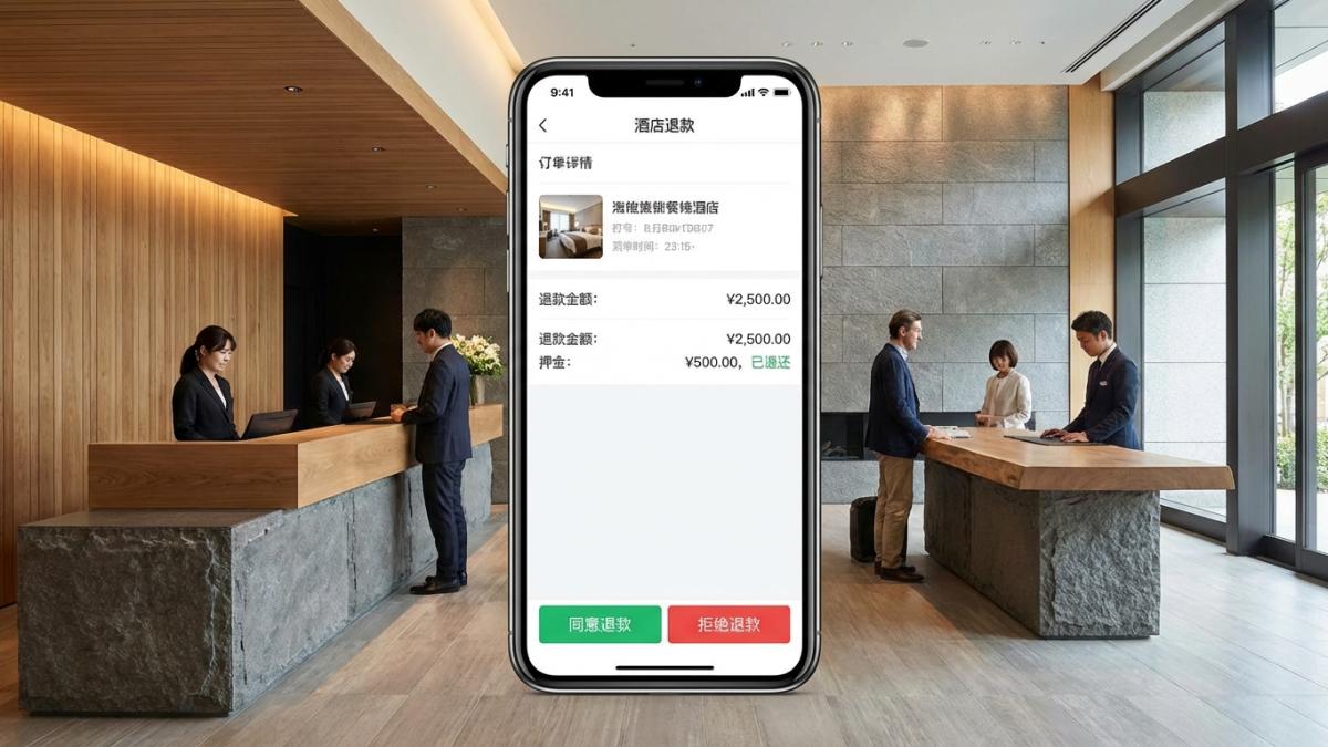 酒店前台处理提前离店与部分退款