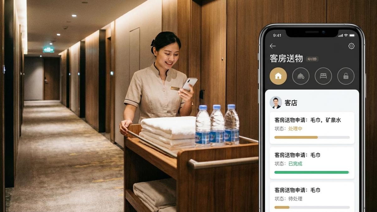 酒店小程序商城订单与送到房间配送